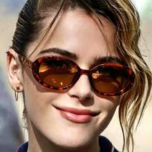 1pc Women's Fashion Glasses New Small Oval Frame Personalized Glasses Versatile Street Style - Multicolor - View 1