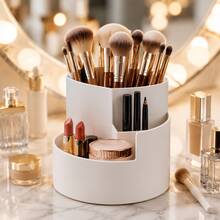 Multi-Compartment Multi-Function Multi-Purpose 360° Rotating Storage Box, Divided Design, Space-Saving, Suitable For Stationery, Children's Art Supplies, Cosmetics, Beauty Tools, Art Supplies, Applicable To Desk, Vanity, Children's Art Area, Keeps Items Organized And Tidy - Multicolor - View 8