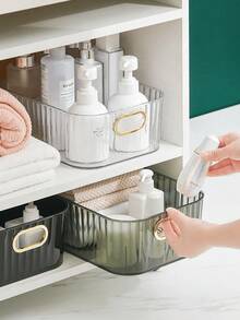 1 Set Transparent Multi-Function Storage Box Set, Suitable For Storing Cosmetics And Holiday Supplies, Plastic Storage Box, Can Be Used In Bathroom And Dormitory, Home Decor Storage, Room Decor, Christmas Back To School Gift - Multicolor - View 8