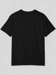 Camiseta de Espadachín de Anime, Naranja Neón y Azul, Diseño Abstracto de Guerrero, Regalo Artístico - Negro - Ver 2