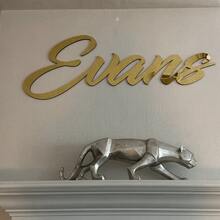 1pc Customized Personalized Children's Bedroom Nameplate Wall Sticker, Room Name Custom Gold Mirror Acrylic Sign, Suitable For Home Nameplate, Acrylic Only - Multicolor - View 18