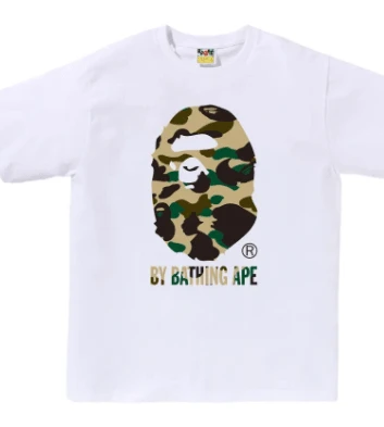 Camiseta de cuello redondo con estampado de cabeza de mono 2026, top unisex de algodón 100 % de corte holgado, camiseta ideal para salidas informales - Blanco - Ver 7