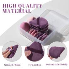 30pcs Makeup Sponge Set, Random Packaging Bottle And Bag, Regular Makeup Sponge, Mini Makeup Sponge, Powder Puff, Mini Powder Puff, Mini Finger Cushion Powder Puff; Foundation Makeup Sponge, Suitable For Liquid Foundation, Concealer, Loose Powder, Flawless Application - Multicolor - View 2