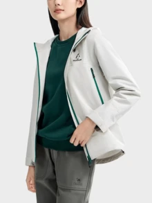 CAMEL CROWN Women's Single-Layer Hard Shell Outdoor Jacket, Comfortable, Water-Resistant, Lightweight Hiking & Climbing Jacket - Light Frost White - View 2
