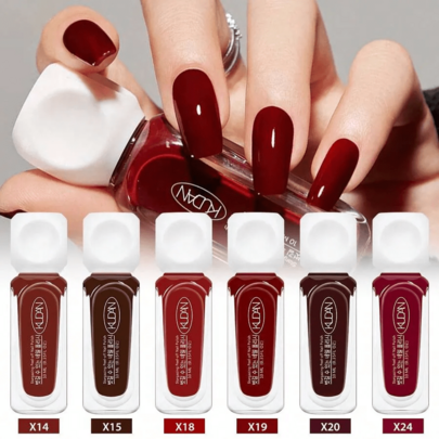 6pcs 10ml Water-Based Nail Polish, Nude, Pink, Red, Brown, Bright Colors, Healthy Nail Polish, No Baking Required, Quick Drying, Long Lasting, TPO/HEMA Free, Alcohol Free, Suitable For Nail Salons And Nail Art Design