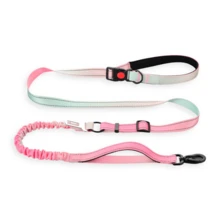 Fashionable Multi-Functional Dog Leash, 5-7.5ft Dog Bungee Leash, Retractable Reflective Dog Leash, Hands-Free Outdoor Dog Walking - Multicolor - View 12