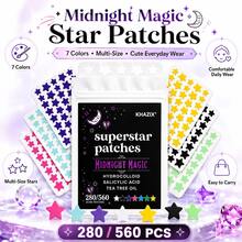 280/560 PCS Plester Jerawat Bintang untuk Wajah, Hidrokoloid, Penutup Penyerap, Tea Tree, Plester Jerawat Hidrokoloid - Bintang - View 2