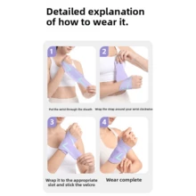 1pc Adjustable Thin Compression Wristband, Suitable For Sports And Fitness, Badminton Sweat-Absorbing Wristband, Joint Support Sleeve - Multicolor - View 10
