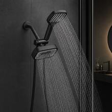 4 Piece Shower Accessory Set, 6 Inch Overhead And Handheld Shower Kit With Hose And Diverter, High Flow Easy Installation Bathroom Fixture For Home Bath Use, Black And Silver Available - A - View 7