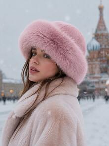 1pc New Women's Winter Wool Hat, European And Korean Style Warm Hat, Suitable For Autumn And Winter, Fashionable Solid Color, Fits Face Shape, Compact And Versatile Mongolian Hat, Thickened Design, Winter Essential Item - Multicolor - View 1