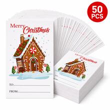 50 Pcs Christmas Cards And Gift Tags Set - Bulk Paper Xmas Hang Tags For Gift Wrapping Packaging, Classroom Student Party Favors, DIY Craft Present Decor, Stocking Stuffers, Cute Winter Holiday Season Essentials - Sets - View 8