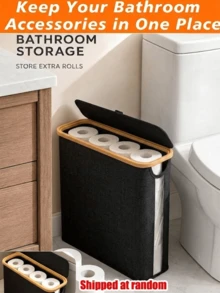 Toilet Paper Storage Basket - Ultimate Bathroom Storage Basket. Storage Basket, Toilet Paper Storage Basket, Bathroom Accessories Storage Rack - Toilet Paper Holder, Closed Toilet Paper Storage Container - Multicolor - View 16