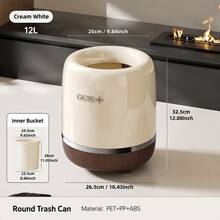 1pc Large Capacity Double Layer Trash Can, 360° Rotating Wheels Lidless Garbage Bin, Suitable For Living Room, Bedroom, Bathroom, Kitchen, Office, Luxury Home Decor Trash Can, Modern Home Decor Garbage Bin, Easy To Clean, Space-Saving, Mother's Day Gift - Vintage Green - View 6