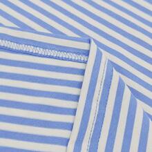 2026 Spring/Summer Striped Casual Versatile Elegant Square Neck Contrast Color Raglan Sleeve T-Shirt, Suitable For Office, Party, Travel And Multiple Occasions - Sky Blue - View 6