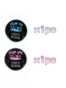 30pcs Gender Reveal Boy Girl Team Brooches, Halloween Button, Gender Reveal Pins, Ghost Pins, Baby Shower Badges, Halloween Decorations, Halloween Party Supplies, Baby Shower Supplies, Suitable For Gender Reveal Party Games And Baby Shower Decorations, Boy Girl Team Brooches - Multicolor - View 11