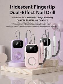 Multifunctional 2-In-1 USB Rechargeable Electric Nail File & Nail Lamp - Adjustable Speed, Portable Nail Polisher & Foot Care Tool, Includes Nail File, Suitable For Home Manicure Salon, Professional Manicure Pedicure Shaping Tool, Professional Nail Drill - Multicolor - View 2
