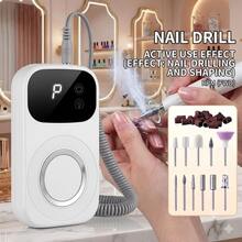 Multifunctional 2-In-1 USB Rechargeable Electric Nail File & Nail Lamp - Adjustable Speed, Portable Nail Polisher & Foot Care Tool, Includes Nail File, Suitable For Home Manicure Salon, Professional Manicure Pedicure Shaping Tool, Professional Nail Drill - Multicolor - View 1