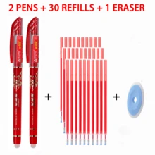 2 Packs 0.38mm Erasable Gel Pens With 30 Replacement Refills And 1 Blue Eraser, Fine Point Refillable Writing Pen Set, Black Blue Red Color Options For Students, School, Office, Notes And Planning - Multiple Styles - View 18