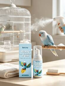 Parrot Dry Wash Mousse, Essential For Parrot Bathing, Waterless Odor Purification And Feather Nourishing, Suitable For Small Parrots, Plant-Based Gentle Formula, Compatible With Bird Skin, Dual Wet/Dry Use, Suitable For Multiple Scenarios - Feather Care Spray - View 1