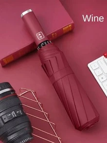 10-Rib Double Layer Large Folding Umbrella, UV Protection, Waterproof, Windproof, Compact Umbrella Suitable For Men And Women - 3-front-facing - View 16