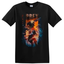 Prey Movie T Shirt Hunter Warrior Alien Battle Sci Fi Horror Graphic Print Tee - 黑色的 - 查看 1