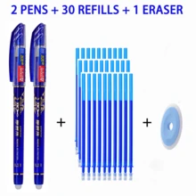 2 Packs 0.38mm Erasable Gel Pens With 30 Replacement Refills And 1 Blue Eraser, Fine Point Refillable Writing Pen Set, Black Blue Red Color Options For Students, School, Office, Notes And Planning - Multiple Styles - View 13