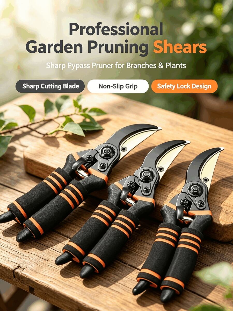 Ergonomic Effort-Saving Garden Pruning Shears, Durable Sharp Flower Branch Trimming Scissors, Portable Handheld Scissors, Suitable For Indoor Plants, Bonsai, Flowers, Small Shrubs And Daily Gardening