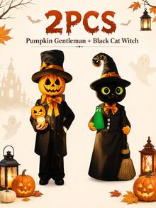 Flags - Black Cat, Pumpkin, and Ghost - View 2