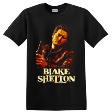 Blake Shelton Country Singer T Shirt W/ Beer Bottle Portrait Graphic Fan Tee - 黑色的 - 查看 1