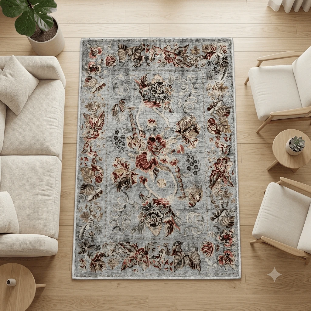 Washable Scandinavian Rugs – Nordic Designs For Modern Homes - Perfect For Living Room, Bedroom, Hallway, Kitchen - Indoor And Outdor Carpet | Non-Slip Backing - Mocha Brown - View 1