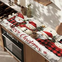 1pc Dish Drying Mat, Coffee Machine Mat, Christmas Theme Dish Drying Mat Red & Black Plaid Absorbent Quick Dry Table Mat, Scratch-Resistant Protective Mat, Restaurant Christmas Decor Mat, Kitchen Holiday Decor Mat, Home Gift, Tabletop Decoration - XYLSD-868 - View 7