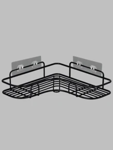 1 pieza Estante de almacenamiento triangular negro multifuncional autoadhesivo montado en la pared, almacenamiento de baño, almacenamiento de cocina, soporte para cosméticos - Multicolor - Ver 14