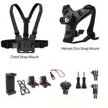Chest Harness & Helmet Chin Strap Action Camera Accessories Kit, Harness Mount For SJCAM, AKASO, D*JI Osmo Series Cameras For Cycling Vlog Recording - View 2