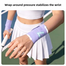 1pc Adjustable Thin Compression Wristband, Suitable For Sports And Fitness, Badminton Sweat-Absorbing Wristband, Joint Support Sleeve - Multicolor - View 2