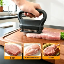 1PC 48-Needle Meat Tenderizer, Home And Commercial Meat Tenderizer, Ultra-Sharp Stainless Steel Needles, Heavy-Duty Detachable Body Design, Kitchen Meat Pre-Treatment Tool, Efficiently Cuts Meat Muscle Fibers, Accelerates Marinade Penetration And Flavor Absorption, Suitable For Steak, Chicken, BBQ And Various Grilled Foods, Universal For Marinating, Searing, Roasting And Baking, Easy To Disassemble And Rinse Without Residue, Professional Meat Tenderizing Tool For Chefs, Essential Kitchen Gadget For Home BBQ And Marinating - Multicolor - View 10