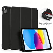 Three-Fold Tablet Protective Cover, A16 Case, Compatible With Ipad 11 Generation Tablet Protective Case, Fully Wrapped Anti-Fall, Intelligent Sleep Wake-Up, Invisible Airbag Anti-Fall, Adopting A Soft TPU Back Shell Three-Fold Design, Case, Compatible With Redmi Pad 2/ Pad SE 11 Inch, Tab M11 Case, For Idea Tab 11 2025, Compatible With Samsung Galaxy Tab Tablet Protective Case - Black - View 2