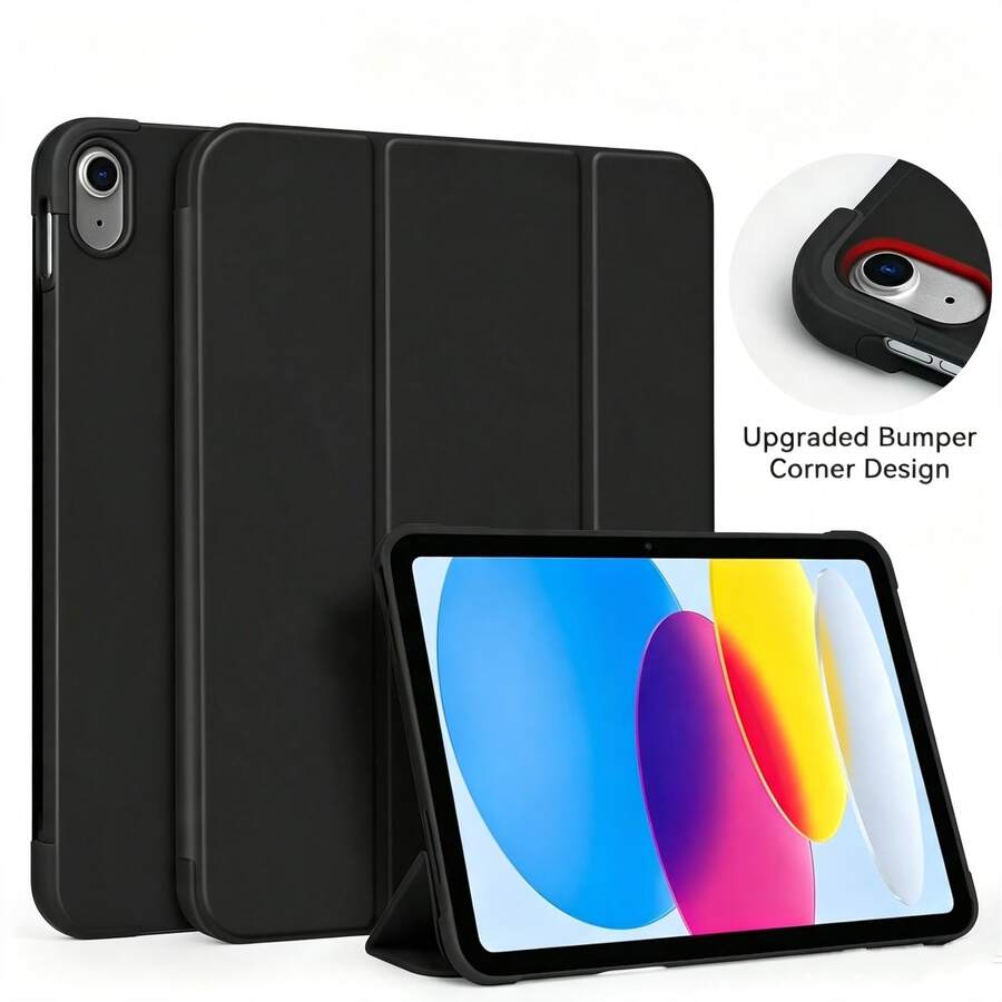 Three-Fold Tablet Protective Cover, A16 Case, Compatible With Ipad 11 Generation Tablet Protective Case, Fully Wrapped Anti-Fall, Intelligent Sleep Wake-Up, Invisible Airbag Anti-Fall, Adopting A Soft TPU Back Shell Three-Fold Design, Case, Compatible With Redmi Pad 2/ Pad SE 11 Inch, Tab M11 Case, For Idea Tab 11 2025, Compatible With Samsung Galaxy Tab Tablet Protective Case
