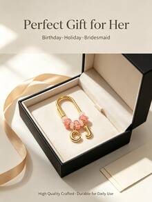 Personalized Initial Natural Stone Bag Charm Keychain, Fashion Jewelry Gift, Suitable For Women's Birthday, Bridesmaid, Daily Wear, Compatible With Tote Bags And Shoulder Bags - Multicolor - View 10