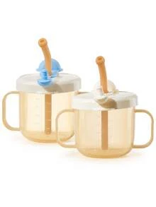 Straw Milk Cup With Scale, Large Baby Weaning Cup, Baby Bottle, Drinking Cup For 1-3 Years Old And Above, Sippy Cup - Multicolor - View 1