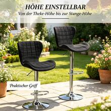 Komfortable Küche Hocker,Bar Hocker,Ess Hocker,Drehhocker Mit Verstellbarer Höhe(Nur Mit 2Pcs Hocker) - 黑色 - 查看 3