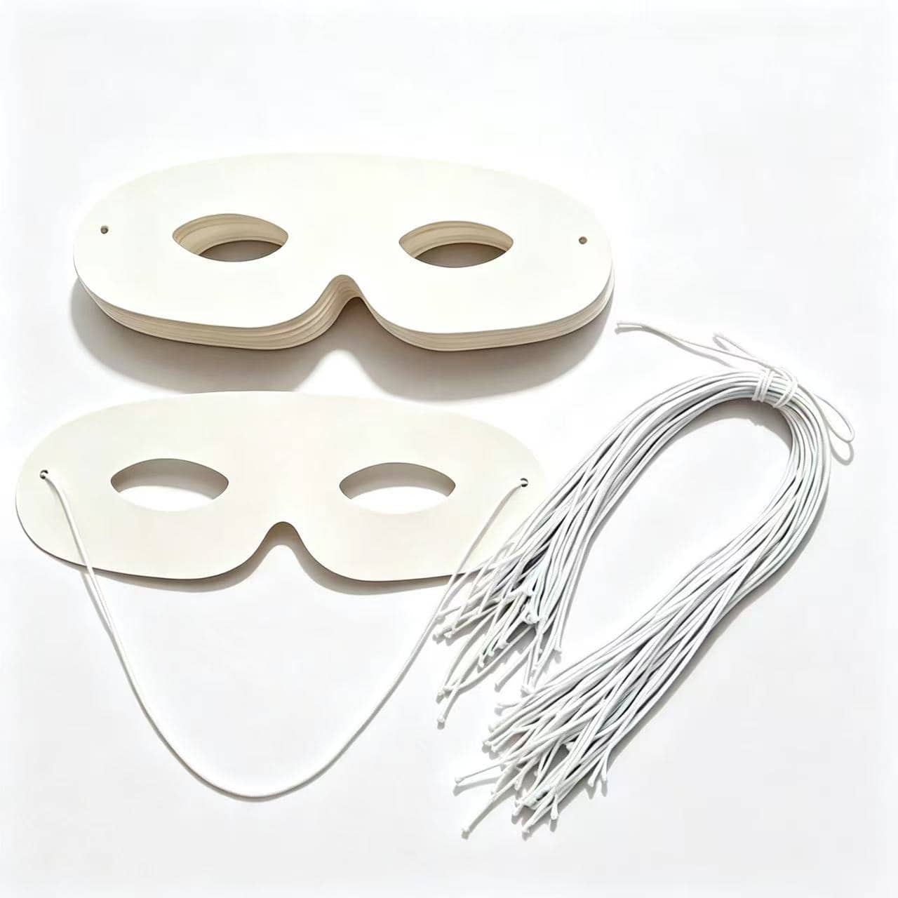 20 cái/40 cái/80 cái mặt nạ giấy trắng có dây thun - mặt nạ hóa trang DIY để trống, mặt nạ bìa cứng trắng vẽ tay, tự tạo mặt nạ, tô màu cho tiệc, đế trắng để tô màu làm đạo cụ biểu diễn, phù hợp cho Halloween, tiệc hóa trang và sự kiện lễ hội