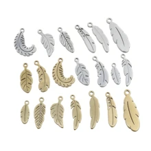 10pcs Stainless Steel Leaf Feather Charms Pendant For Necklace Earring Bracelet DIY Crafts Jewelry Making Accessories Findings - Feather - View 6