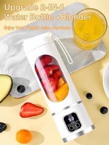 LEVIATECH 1pc 450ml Wireless Portable Blender Electric Juicer, USB Rechargeable Mini Fruit Juicer Blender, 10 Or 12 Blades, Multifunctional Juice Cup Blender, Suitable For Kitchen Food Processing, Home Or Outdoor Use - 3.7V-10 Blades - View 3