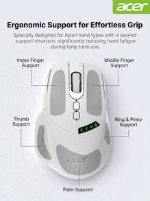 Acer 無線藍牙三模滑鼠 人體工學滑鼠 筆記型電腦 usb拓展塢可用 OMR254 無線藍牙三模 - 查看 8
