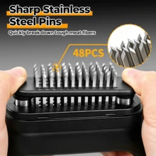 1PC 48-Needle Meat Tenderizer, Home And Commercial Meat Tenderizer, Ultra-Sharp Stainless Steel Needles, Heavy-Duty Detachable Body Design, Kitchen Meat Pre-Treatment Tool, Efficiently Cuts Meat Muscle Fibers, Accelerates Marinade Penetration And Flavor Absorption, Suitable For Steak, Chicken, BBQ And Various Grilled Foods, Universal For Marinating, Searing, Roasting And Baking, Easy To Disassemble And Rinse Without Residue, Professional Meat Tenderizing Tool For Chefs, Essential Kitchen Gadget For Home BBQ And Marinating - Multicolor - View 12