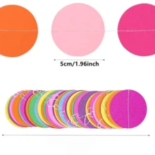 3pcs 7-Color Paper Round Dot Garland (Includes 6 Self-Adhesive Hooks), Colorful Banner Hanging Rainbow Theme Decoration, Suitable For Birthday Party, Wedding, Camping, Christmas, Various Celebrations, Party Garland (Random Color) - View 3