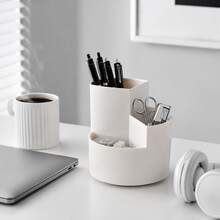 Multi-Compartment Multi-Function Multi-Purpose 360° Rotating Storage Box, Divided Design, Space-Saving, Suitable For Stationery, Children's Art Supplies, Cosmetics, Beauty Tools, Art Supplies, Applicable To Desk, Vanity, Children's Art Area, Keeps Items Organized And Tidy - Multicolor - View 4