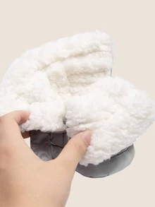 Infant Puffy Winter Snow Boots Daily Soft Fuzzy Fleece Lined Warm Ankle Booties Festival Shoes For Newborn Boys & Girls - Grey - View 9