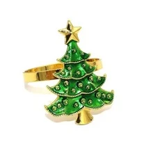8/12 cái vòng giữ khăn ăn hình cây thông Noel màu xanh, trang trí bàn tiệc, giá giữ khăn ăn hình cây thông Noel, đồ trang trí lưu trữ khăn ăn, phù hợp trang trí nhà cửa, dụng cụ bày bàn tiệc khách sạn - màu xanh lá - Xem 8