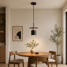 1/2pcs Nordic Style E27 Pendant Light, Adjustable Height Single Head Pendant Light For Dining Room And Bedroom, Modern Minimalist Black & Gold Luxury Bar Pendant Light (Bulb Not Included) - Black - View 1